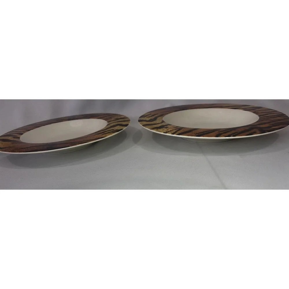 🐆Set of 2 Red Vanilla Safari Soup Bowl, 9.5